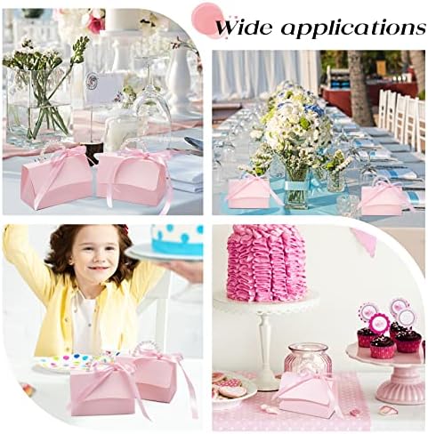 BENECREAT 16Set Pink Kraft Gift Box DIY Kit with Pearl Handle