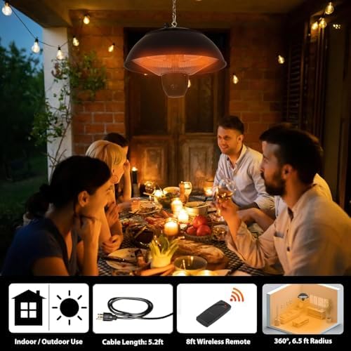 Infrared Hanging Electric Heater with Remote Control
