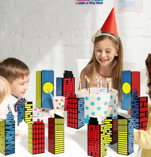 MUNILAIL 12 Pcs Hero Party Favor Boxes with City Design