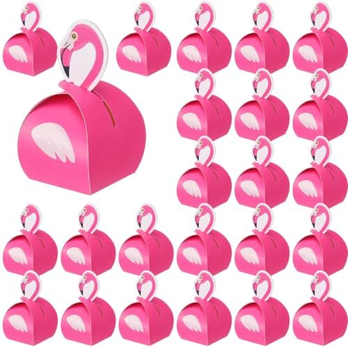 Honoson 24 Pcs Flamingo Gift Boxes for Tropical Parties