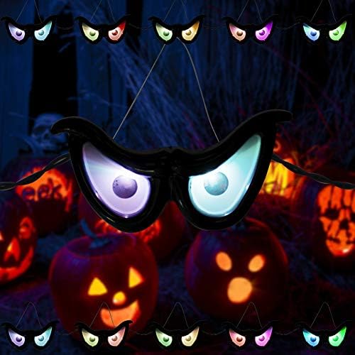YOFIT 65ft Halloween LED Eye String Lights with Timer and Battery Box