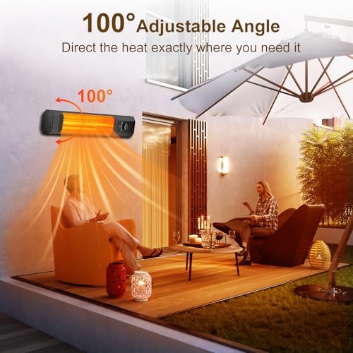Biesqya Wall Mounted Heater with 9 Heat Levels and Remote Control