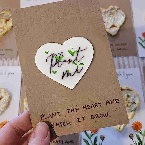 Mixrug 50 Plantable Wildflower Paper Heart Shaped Babyshower Favors