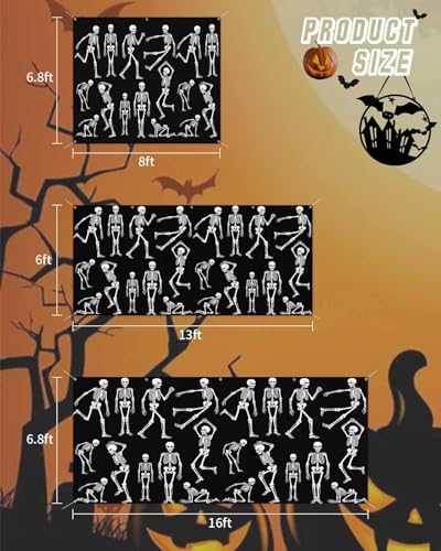 Happy Halloween Skeleton Skull Garage Door Cover 7x8ft