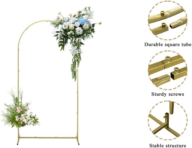 Gold Metal Wedding Arch Backdrop Stand 59x26ft