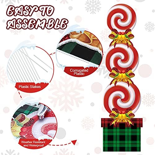 Queekay Christmas Candy Decorations Outdoor Set