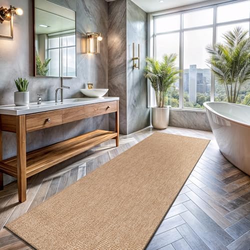 Washable Jute Rug 2x7 Natural Farmhouse Boho Design
