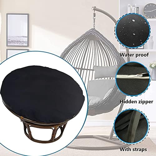 Waterproof Papasan Chair Cushion Cover Zippered Removable Design for 47-51 Inch