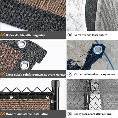 Winpull 6ft x 50ft Privacy Fence with Copper Grommets