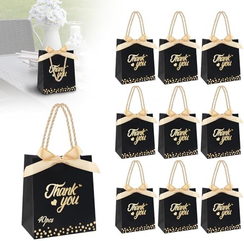 SHAIDOJIO 40 Pack Thank You Gift Bags with Handle