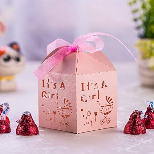 YOZATIA 50pcs Laser Cut Baby Carriage Candy Boxes