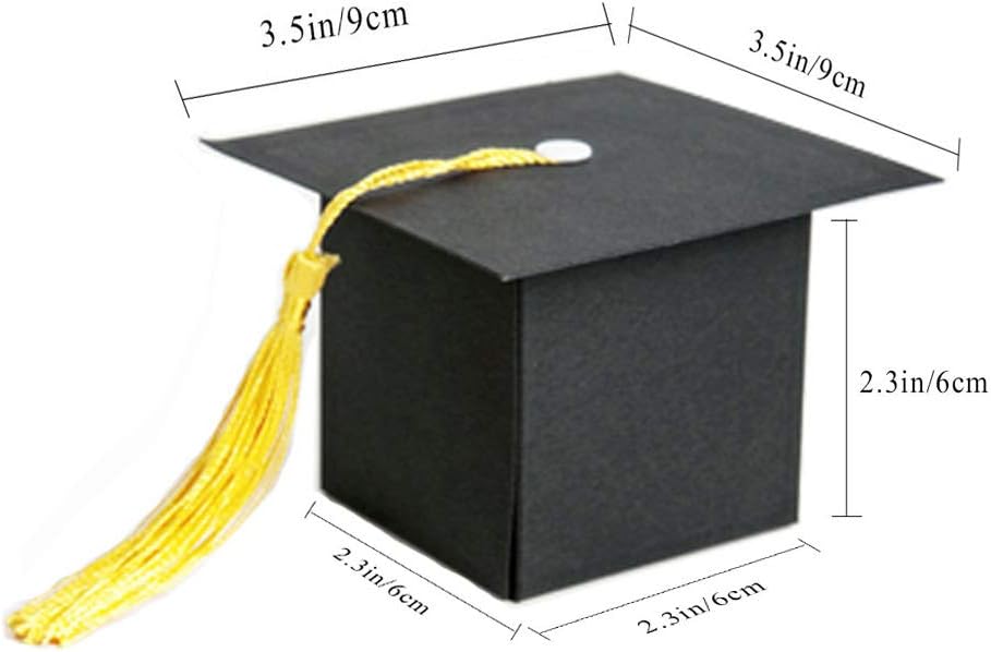 Soochat Graduation Cap Shaped Candy Gift Boxes 20Pcs