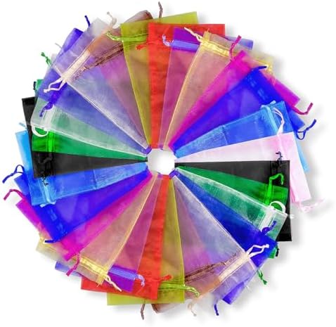 100PCS Multicolor Organza Bags 4x6 Inches Drawstring