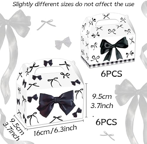 BACH AND BOUJEE 12 Piece Black Bow Party Boxes