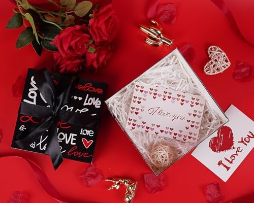 Jaywayang 5 Pack Valentine Gift Boxes with Lids and Ribbons