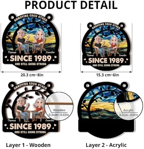 Personalized Couple Suncatcher with Names and Anniversary Date
