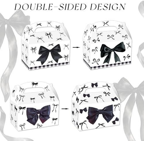 BACH AND BOUJEE 12 Piece Black Bow Party Boxes