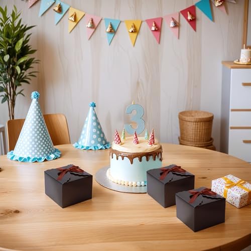 VGOODALL 10PCS Black Gift Boxes with Ribbons