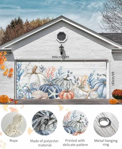 IDOWMAT 7x8ft Garage Door Cover with Grommets