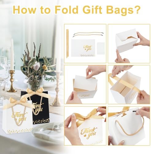 SHAIDOJIO 40 Pack Thank You Gift Bags with Handle