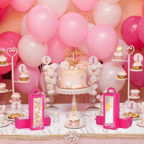 14PCS Pink Girls Party Favor Boxes with Stars and Dolls