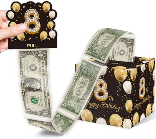 8th Birthday Money Gift Box with 35PCS Decorations