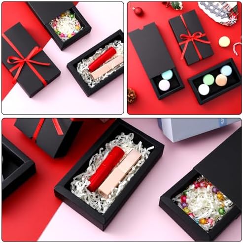 Telooco 30 Pack Black Kraft Gift Boxes