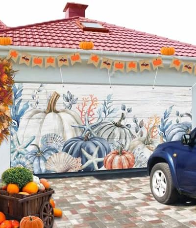 IDOWMAT 7x8ft Garage Door Cover with Grommets