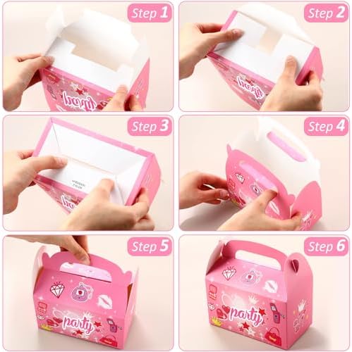 Motiskyy Blue Pink Goodie Bags 12 Pcs Gift Boxes with Handle