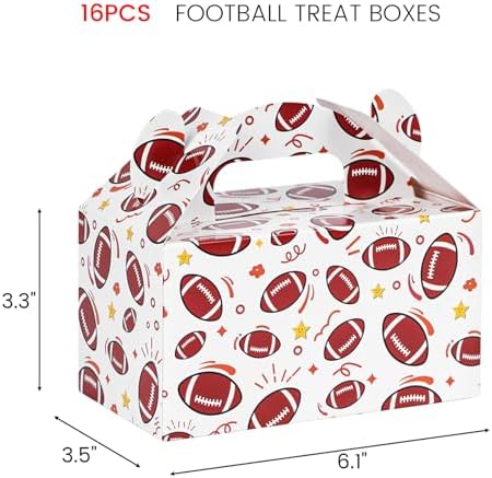 VGOODALL 16PCS Football Treat Boxes for Kids Birthday Party