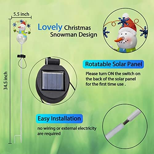 Christmas Snowman Solar Pathway Lights Outdoor Decoration