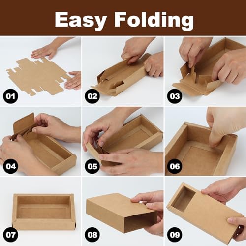20Pcs Kraft Paper Drawer Box Set for Gifts