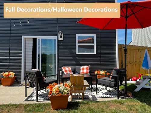 FLYMEI 20x20x2 Outdoor Cushion Covers 2Packs Black