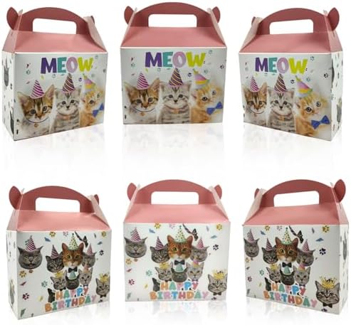 10 Pcs Foldable Cat Gift Boxes for Parties
