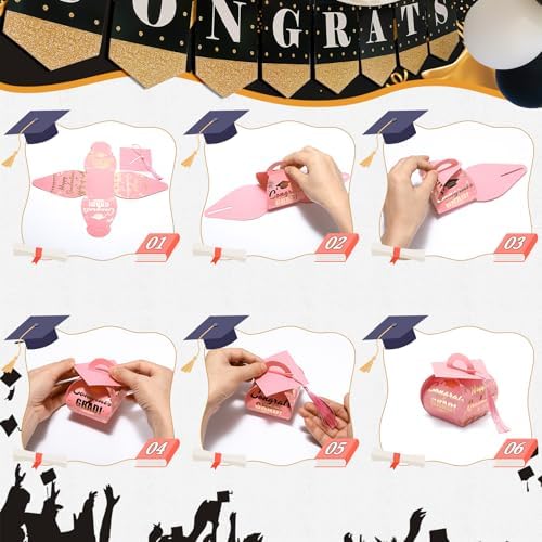 KPOSIYA Graduation Cap Candy Boxes 32 Pack