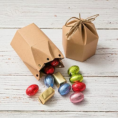 50 Pack Mini Paper Gift Boxes with Twine