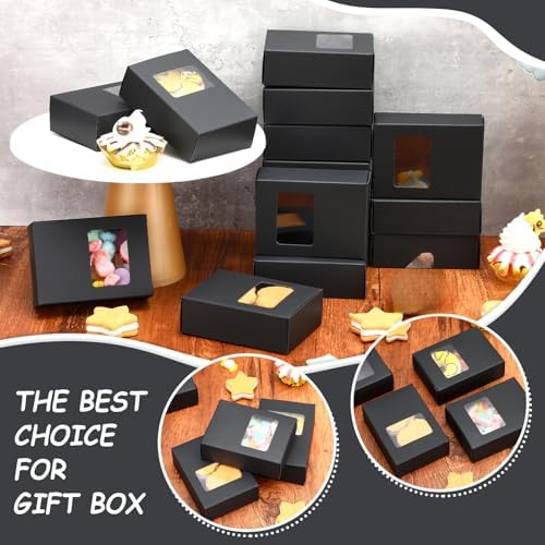 60 Pieces Black Kraft Soap Boxes with Window