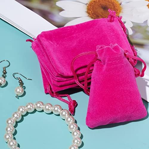 Nydotd Velvet Jewelry Pouches 100pcs 2x28 Inch Drawstring Gift Bags