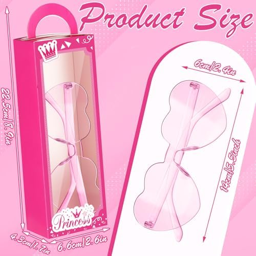 ReliThick 20 Pink Party Favor Boxes with Heart Shaped Sunglasses