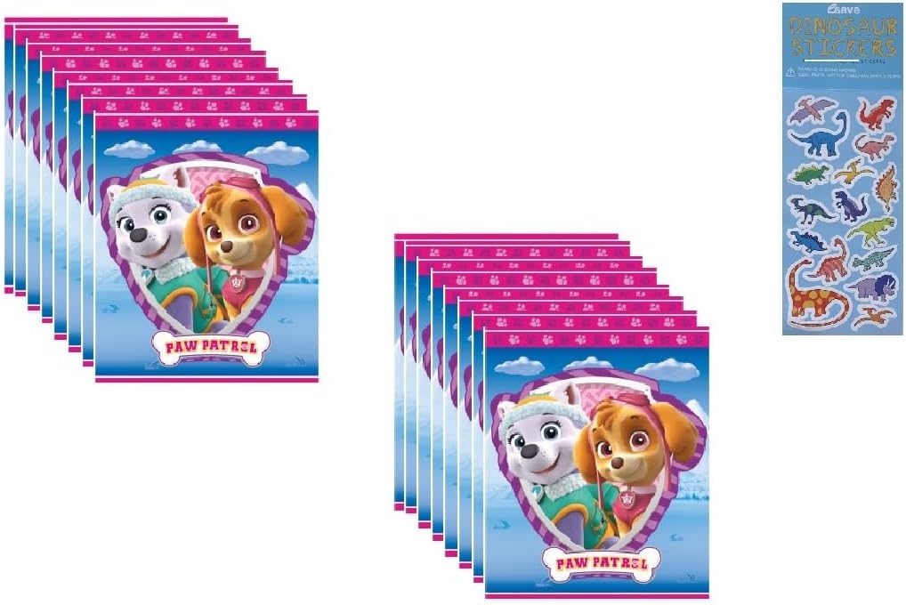 Paw Patrol Girl Party Favor Bundle with 16 Plastic Bags