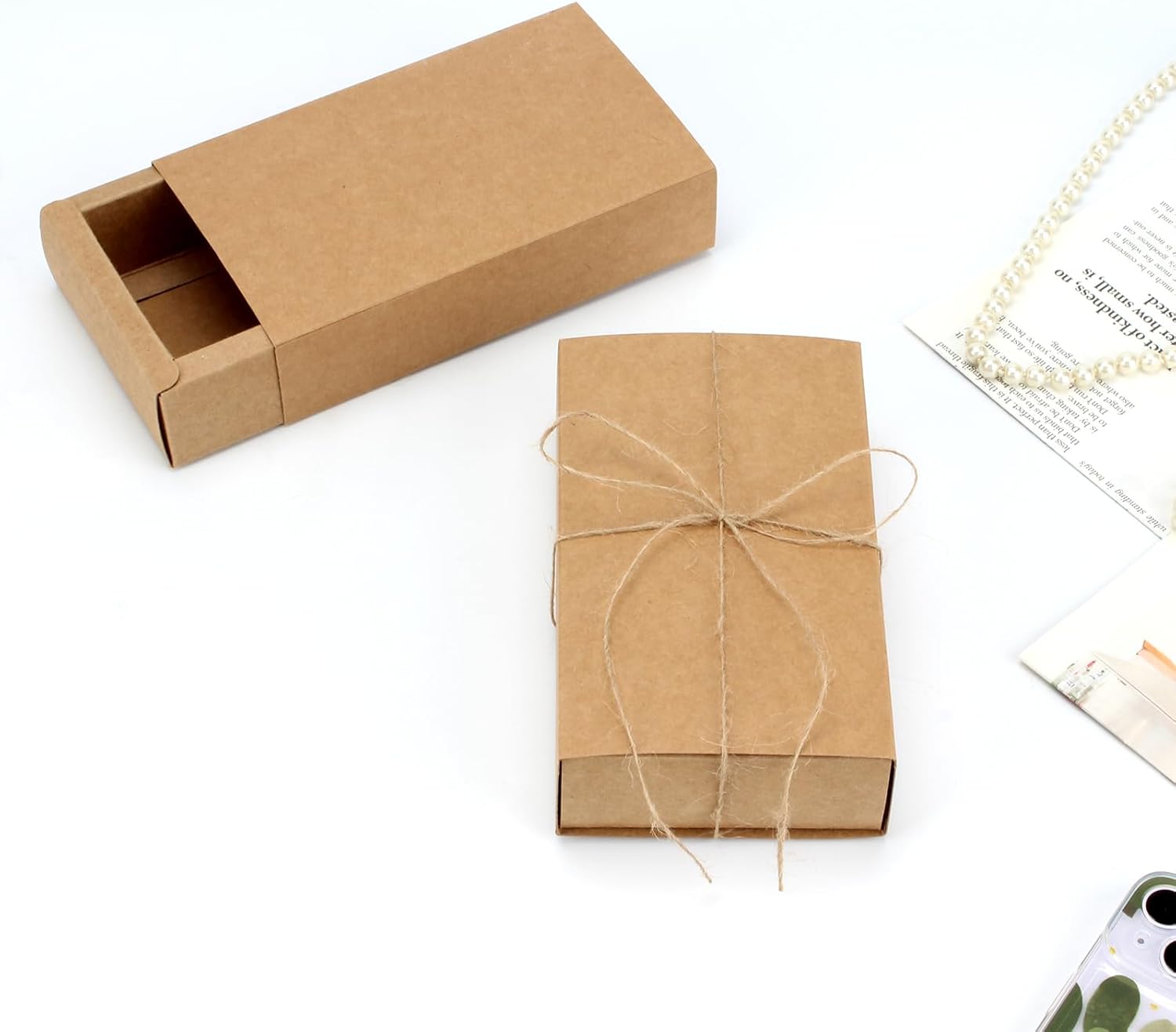 20Pcs Kraft Paper Drawer Box Set for Gifts