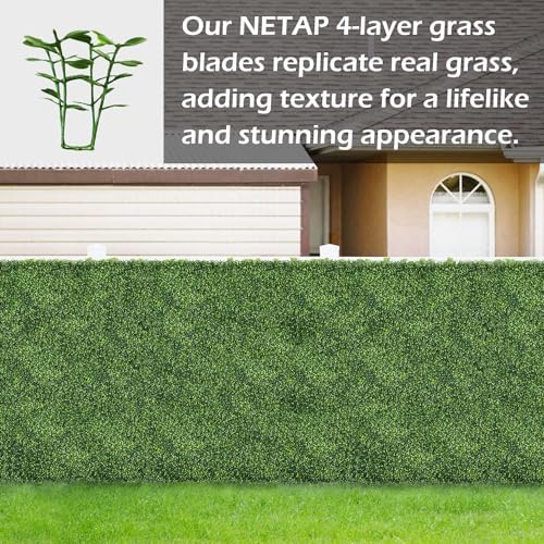 NETAP Artificial Boxwood Wall Panels 10x10 12pc 4-Layer