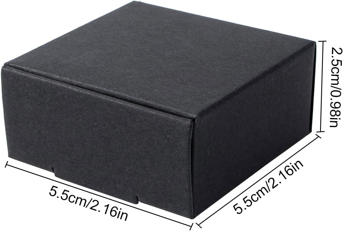Nignya 100 Pcs Black Mini Gift Boxes Square Kraft Paper Favor Boxes