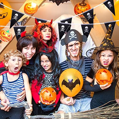 Whaline 315ft Halloween Skull Pirate Flags Bunting