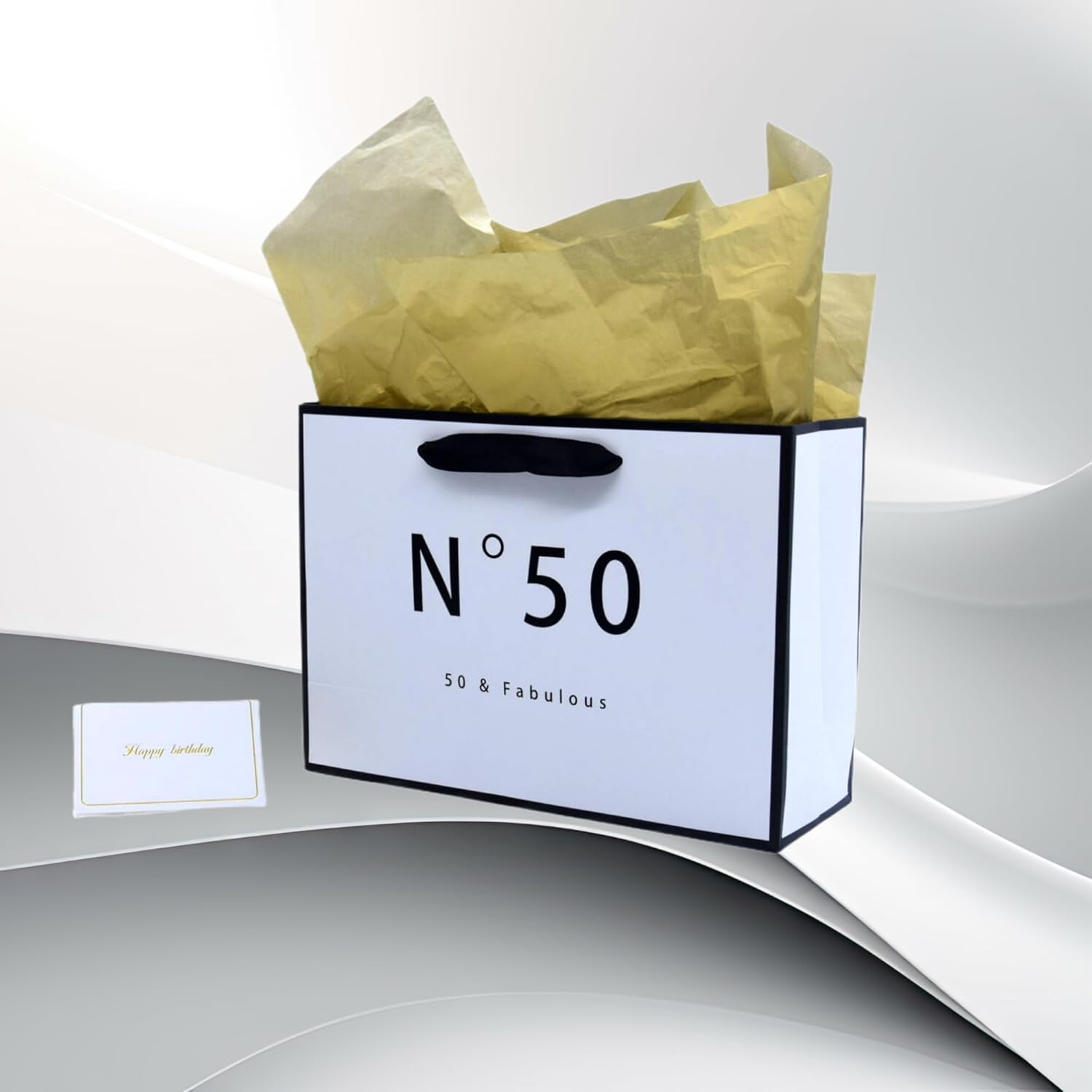 JUNESHE 50th Birthday Gift Bag for Men Women