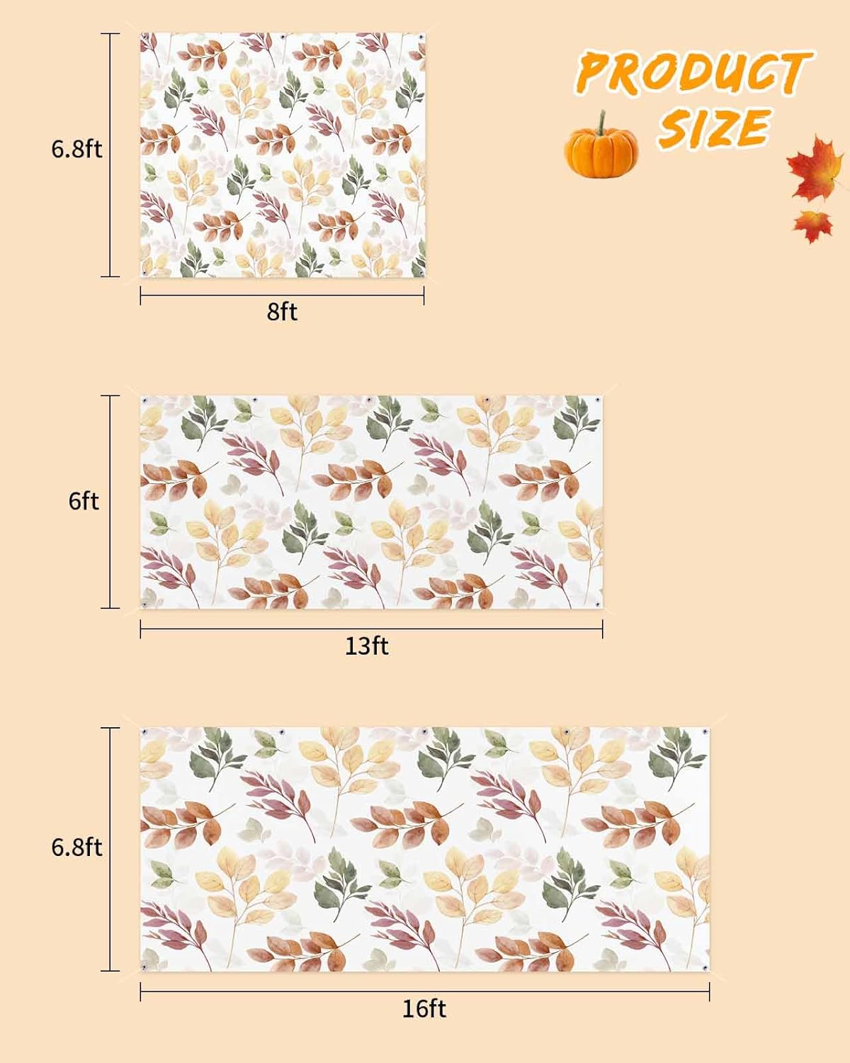 IDOWMAT Autumn Eucalyptus Leaf Garage Door Cover 7x8ft