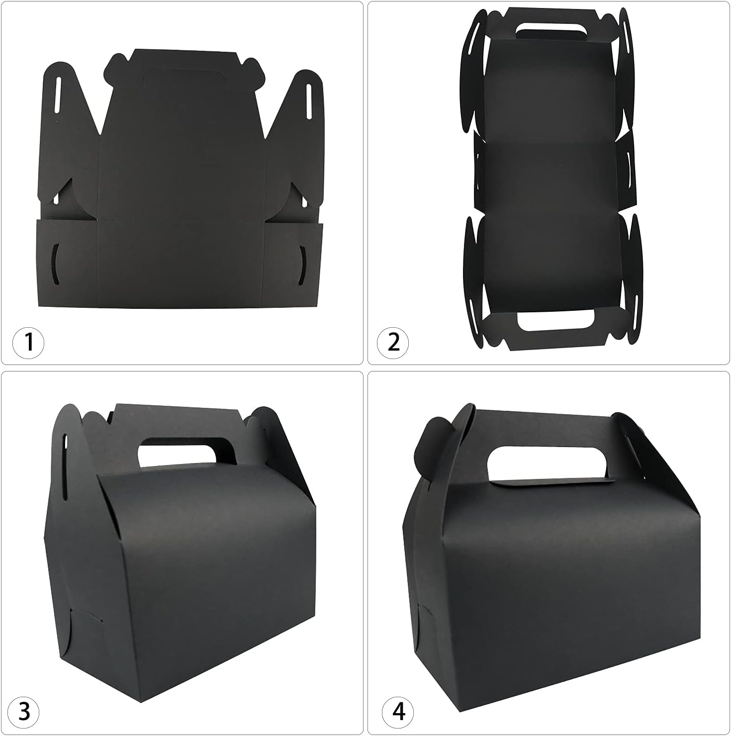GUIFIER 25 Pack Black Gable Treat Boxes for Party Favors