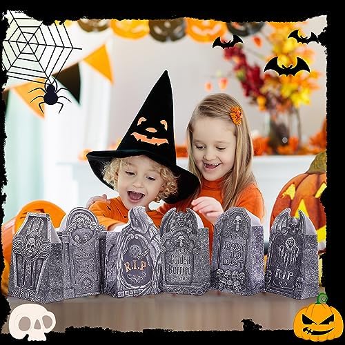 Yeaqee 48 Halloween Tombstone Candy Bags Ghost Design
