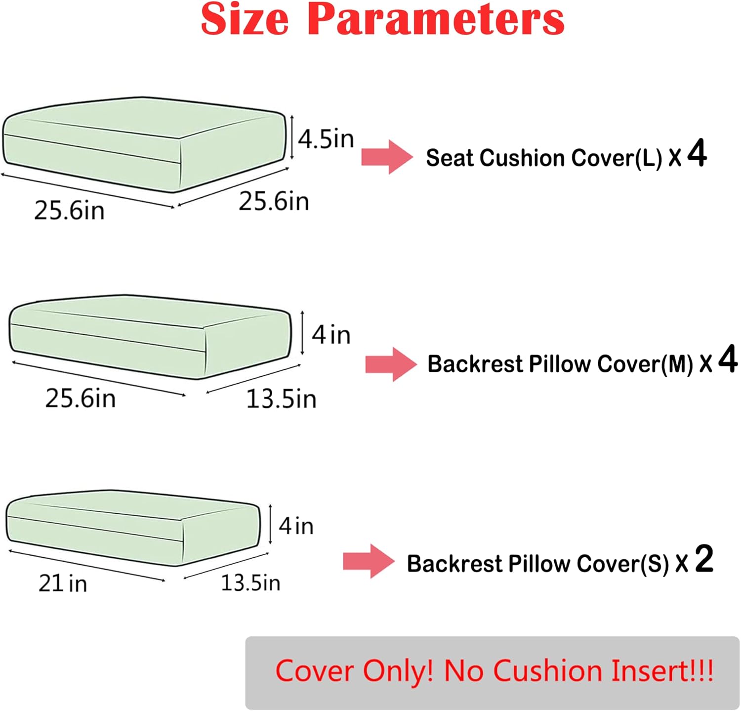 Sqodok Outdoor Cushion Covers 10PCS Set Camel