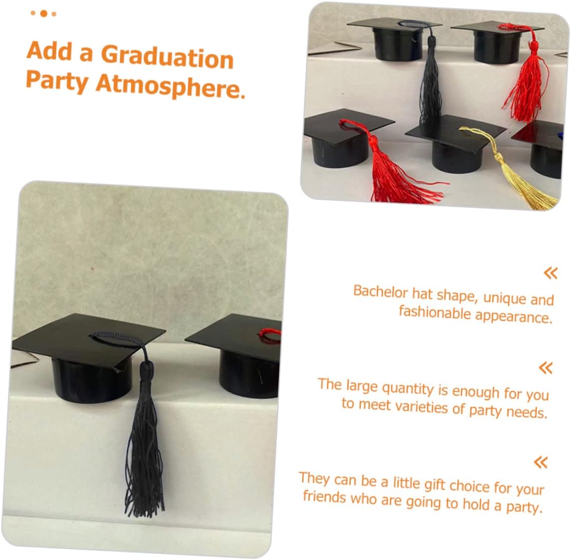 KOMBIUDA 12pcs Graduation Cap Candy Boxes with Tassels